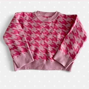 Pink Houndstooth Sweater